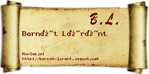 Bernát Lóránt névjegykártya