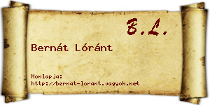 Bernát Lóránt névjegykártya